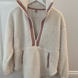 Lou & Grey Cream and Pink Sherpa Pullover